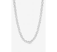 Jon Richard Women's Rhodium Plated Cubic Zirconia Floral Necklace in Silver
