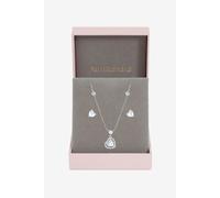 Jon Richard Rhodium Plated CZ Heart Drop Set - Gift Box One Size Silver