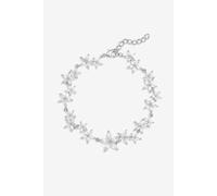 Jon Richard Rhodium Plated CZ Mixed Floral Bracelet One Size Silver