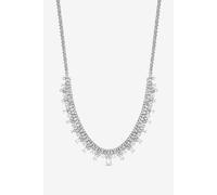 Jon Richard Women's Rhodium Plated & Cubic Zirconia Peardrop Collar Necklace in Silver