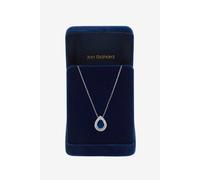 Jon Richard Rhodium Plated Cubic Zirconia Sapphire Pear Pendant Necklace
