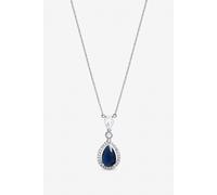 Jon Richard Women's Rhodium Plated Cubic Zirconia Sapphire Pendant Necklace in Silver Jon Richard Silver One Size