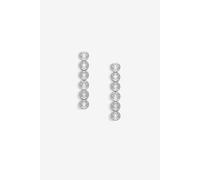 Jon Richard Women's Rhodium Plated Cubic Zirconia Tennis drop earrings in Silver Jon Richard Silver One Size
