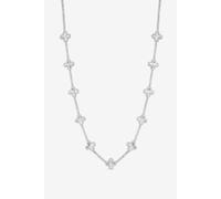 Jon Richard Women's Rhodium Plated & Diamond Cut Station Clover Necklace - Gift Box in Silver Jon Richard Silver One Size