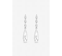 Jon Richard Women's Rhodium Plated Linear Pear Drop Earrings in Silver