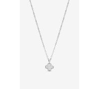 Jon Richard Rhodium Plated Micro Pave Clover Pendant In Silver Silver One Size