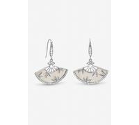 Jon Richard Women's Rhodium Plated Mother of Pearl Fan Earrings in Silver Jon Richard Silver One Size