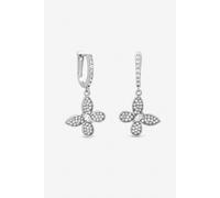 Jon Richard Rhodium Plated and Pave Butterfly Huggies One Size Silver