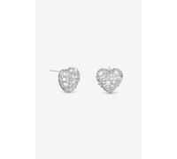Jon Richard Women's Rhodium Plated & Pave Heart Stud Earrings - Gift Box in Silver Jon Richard Silver One Size
