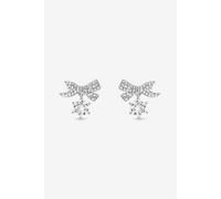 Jon Richard Women's Rhodium Plated & Pave Mini Bow Earrings in Silver Jon Richard Silver One Size