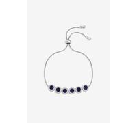 Jon Richard Women's Rhodium Plated Sapphire Toggle Bracelet in Silver