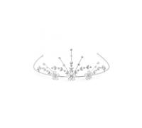 Silver Crystal Flower Statement Tiara - Gift Pouch Jon Richard Silver One Size