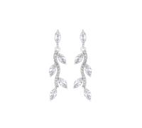 Jon Richard Women's Silver Crystal Leaf Drop Earrings