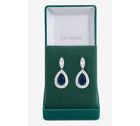 Jon Richard Women's Silver Cubic Zirconia Pear Drop Earrings in Blue Jon Richard Blue One Size