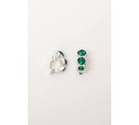 Jon Richard Women's Silver Plated Graduated Crystal Round Clip Earrings
