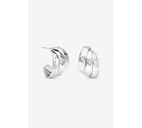 Jon Richard Women's Silver Plated Multirow Molten Hoop Earrings Jon Richard Silver One Size