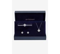 Jon Richard Silver Plated and Pave Clover Trio Set