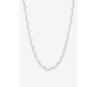 Silver Plated Pave Wave Leaf Collar Necklace Jon Richard Silver One Size