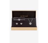 Jon Richard Women's Silver Plated Pearl & Crystal Heart Trio Set - Gift Boxed Jon Richard Silver One Size