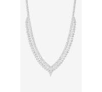 Jon Richard Silver Plated Pearl And Crystal V Necklace One Size Silver