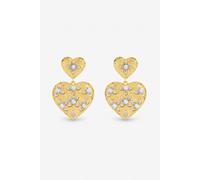 Jon Richard Women's Two Tone Clover Cut Out Heart Earrings Jon Richard Multicolor One Size