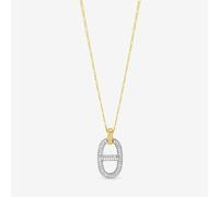 Jon Richard Yellow Two Tone Pave Link Pendant Necklace