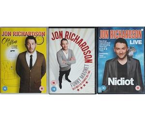 JON RICHARDSON 1-3 COMPLETE LIVE COLLECTION / 1. OLD MAN LIVE / 2. FUNNY MAGNET / 3. NIDIOT = ULTIMATE 3x DVD UK SET
