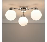 Jonah 3 Arm Globe Ball Shade Flush Ceiling Light with LED Bulbs ValueLights Silver One Size