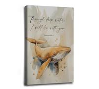 Jonah and the Whale Scripture Print Christian Ocean Decor Deep Waters Bible Verse Wall Art Faith Based Art Christian Gifts Indoor Decor for Offices Bedroom Prayer Room Farmhouse Framed Ready to Hang