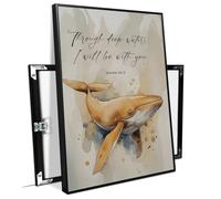 Jonah and the Whale Scripture Print Christian Ocean Decor Deep Waters Bible Verse Wall Art Faith Based Art Christian Gifts Indoor Decor for Offices Bedroom Prayer Room Farmhouse Framed Ready to Hang