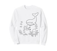 Jonah & Whale - Kids Faith Coloring Bible Story Craft Art Sweatshirt