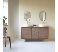 Jonàk - Solid walnut vanity unit 145 cm Dark Brown