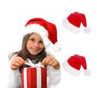 Jonami Santa Hat Christmas Hat in Plush, Traditional Red and White Costume