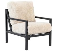 Jonas Ihreborn - Seventy Five Wood Armchair, Black Oak / Sheepskin Moonlight - Moonlight