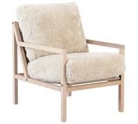 Jonas Ihreborn - Seventy Five Wood Armchair, White Pigmented Oak / Sheepskin Moonlight - Moonlight