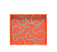 Jonathan Adler Eden snake-print tray - Orange OS