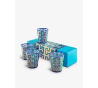 Jonathan Adler Madrid Graphic-pattern Glasses Set of Four