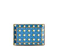 Jonathan Adler small basketweave rectangle trinket tray (18cm x 12cm) - Blue One Size