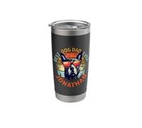 Jonathan Best Dog Dad Ever Funny Custom Personalized Name Stainless Steel Insulated Tumbler