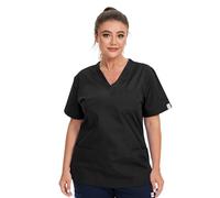 JONATHAN UNIFORM Black Scrub Tunic for Women, Scrub Uniforms Workwear for Dog Grooming, Elderly Carer, Dental (Black, M)