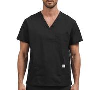 JONATHAN UNIFORM Men V Neck Classic Workwear with 3 Pockets in Tall Size(Black,3XL)