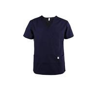 JONATHAN UNIFORM Men V Neck Classic Workwear with 3 Pockets (Navy,M)