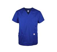 JONATHAN UNIFORM Mens Scrub Tops with 4 Pockets, Short Sleeve Tunic Top for Nurse, Vets, Elderly Carer, Beauty (Royal Blue, 2XL)