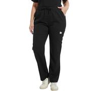 JONATHAN UNIFORM Stretch Scrub Trousers for Women - 8 Pockets, Straight Leg, Anti-Wrinkle Women’s Cargo Scrub Pants (Black, M)