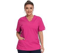 JONATHAN UNIFORM Women Carer Uniform Tunic Top V-Neck 3 Pocket Workwear for Dental, Elderly Care, Vet, Beauty (Hot Pink,3XL)