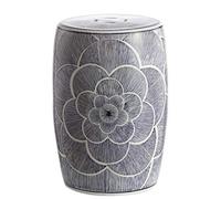 JONATHAN Y Camellia 17" Ceramic Drum Garden Stool, Blue, 11. 5X 11. 5x17 in