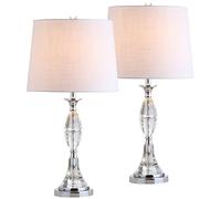 Jonathan Y JYL2041A-SET2 Table Lamp 13 x 13 x 25.5 Clear/Chrome with White Shade
