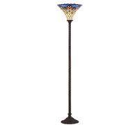 JONATHAN Y JYL8006A 70" Tiffany Peacock LED Torchiere Floor Lamp Traditional Style Art Nouveau Office Bedroom Living Room Family Room Dining Room