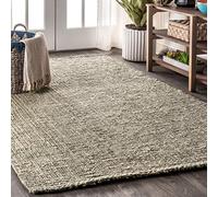 JONATHAN Y NRF102C-4 Pata Hand Woven Chunky Jute Indoor Area -Rug Bohemian Farmhouse Easy -Cleaning Bedroom Kitchen Living Room Non Shedding, 4 ft x 6 ft, Grey