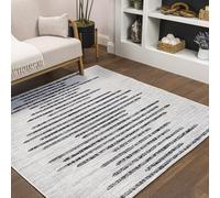 JONATHAN Y SMB124D-3SQ Zolak Berber Stripe Geometric Ivory/Black 3' Square Indoor/Outdoor Area Rug, Pet Friendly, Non Shedding, Stain Resistant, Easy-Cleaning for Home, Patio, Backyard, Porch